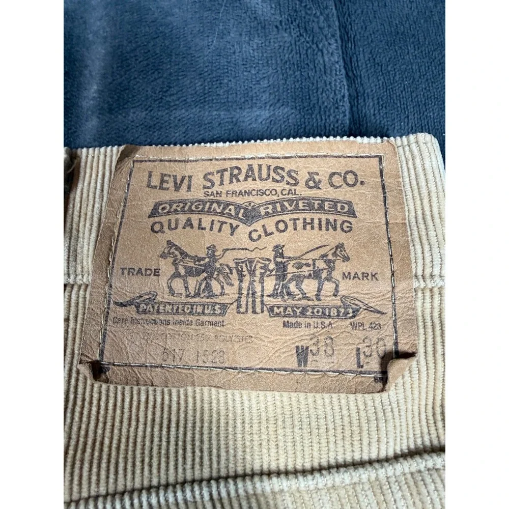 Vintage Levis‎ 517 Corduroy Pants Mens 38x30 Tan Beige Bootcut Made in USA